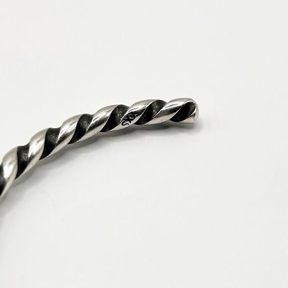 TROLLBEADS Twisted Bangle Bracelet w Two Stoppers Sz XXS LAA 925S NEW w TB Pouch - Picture 5 of 7